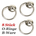 Bild 1 von 8 Stück >> O-Ring 35mm (Silber) >> Giant Ring im Halter mit Schraubgewinde, Ring schwenkbar (2.Wahl)
