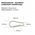 Bild 2 von Karabiner, kleiner Karabinerhaken 46mm (Schnapper, Taschenkarabiner)  / (Farbe) silber