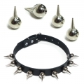 Bild 1 von eXtra Collection >> Nietenhalsband mit Spikenieten, Kugelspitze 21mm, Choker, 1-reihig